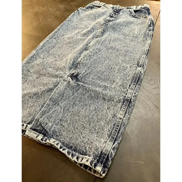 Vtg 80s Calvin By Calvin Klein Jean Skirt Stone Wash Size 11/12 EUC Made In USA - Picture 3 of 11